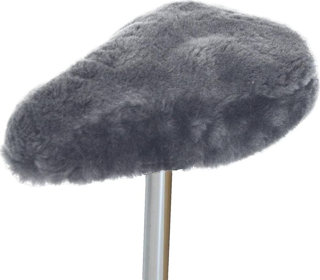 Bequemer Fahrradsattelüberzug aus Lammfell für Sport- und Mountainbikes - Taubenblau