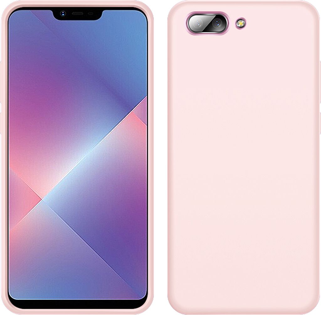 OPPO A3s Hülle, LaimTop Slim Flüssig Silikon Soft Gel Gummi Stoßfest Kratzfest Schutzhülle für OPPO A3s Rosa