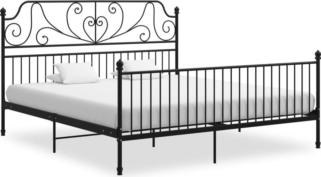 vidaXL Struttura letto in metallo nero 180x200 cm Immagine del prodotto 