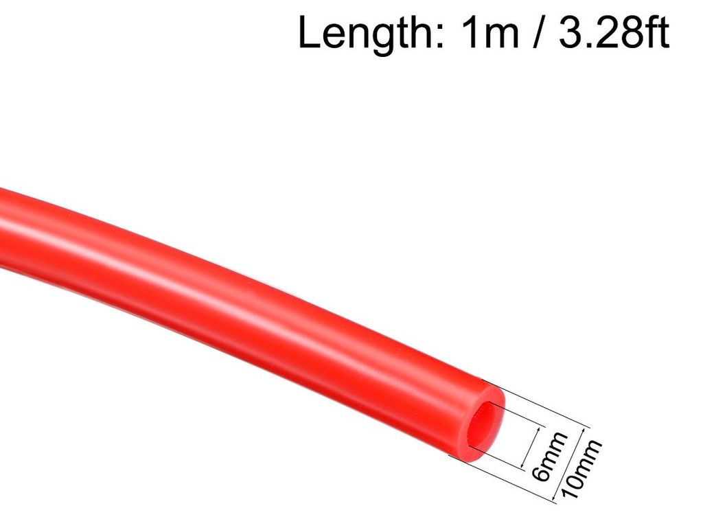 Silikonschlauch 1/4"(6mm) ID X 3/8"(10mm) OD 1m Gummischlauch Luftschlauch Wasserleitung fš¹r Pumpentransfer Rot