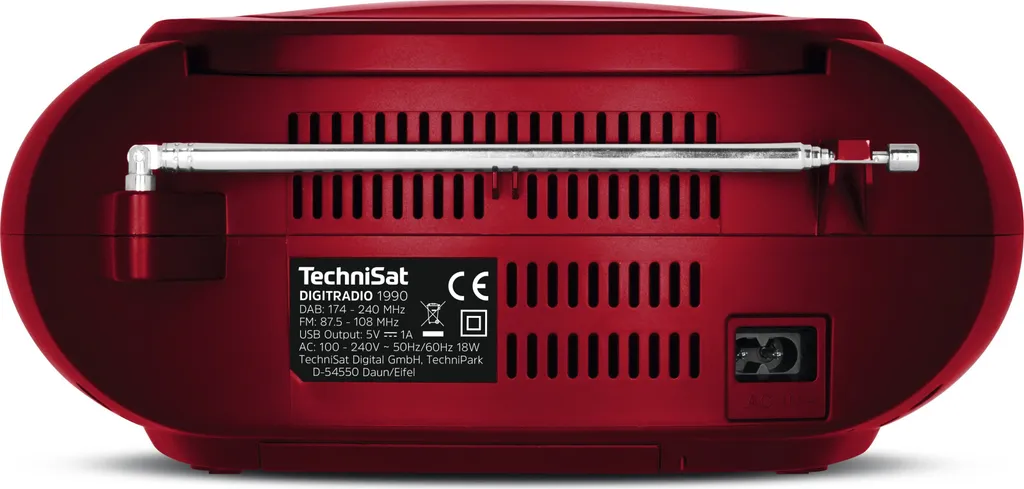Technisat DigitRadio 1990 rouge - Radio CD Boombox Bluetooth Portable - 5
