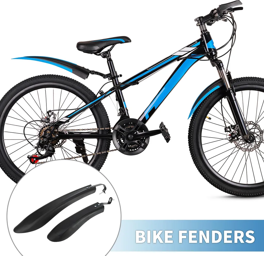 Garde-boue vélo contre projections universel plastique noir avant arrière