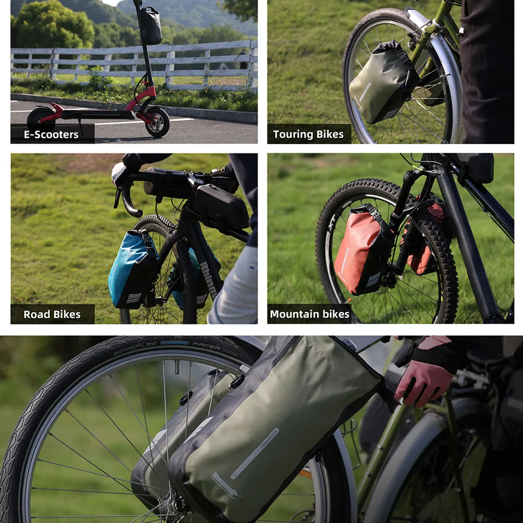 Sacoche vélo 4L imperméable à fixation rapide, sac de rangement noir