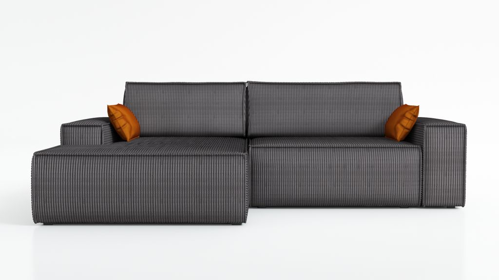Ecksofa TOR mit Schlaffunktion. Farbe: Graphite.
