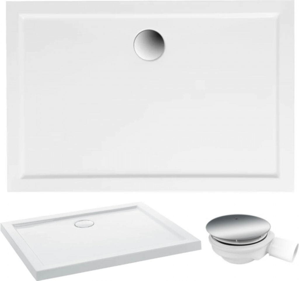 Brodzik akrylowy posadzkowy GOLIAT 90x80 cm, biały, Zdjęcie produktu 