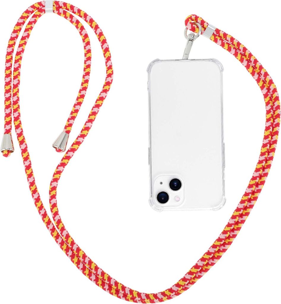 Telefonlanyard, Passend Für Alle Smartphones Mit 1 Universellem Patch, Telefonband, Telefonkette Für Alle Standard-Handytaschen, Rot Rosa Gelb