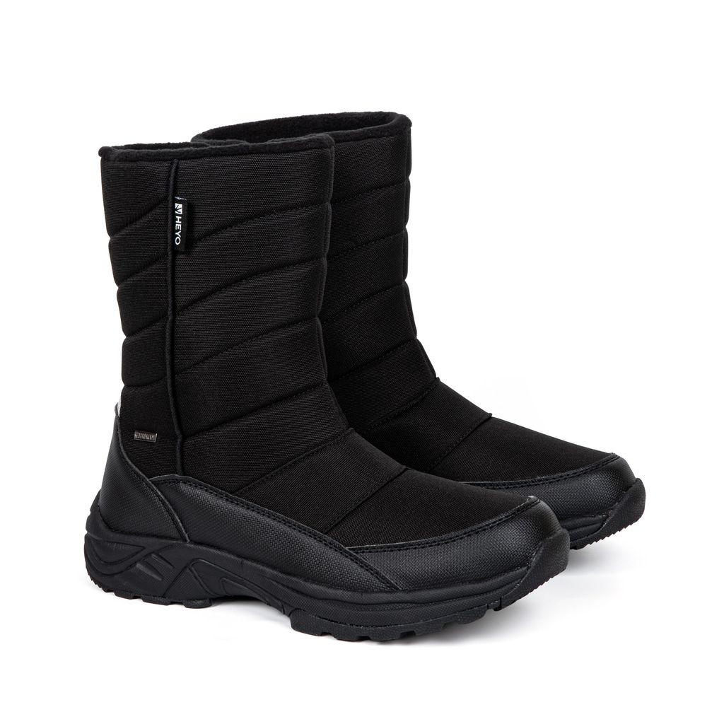 Herren Schneestiefel HEYO Warme Winterstiefel Trekkingschuhe Gepolstert Wasserdicht Trekking Boots Reißverschluss Schwarz 47