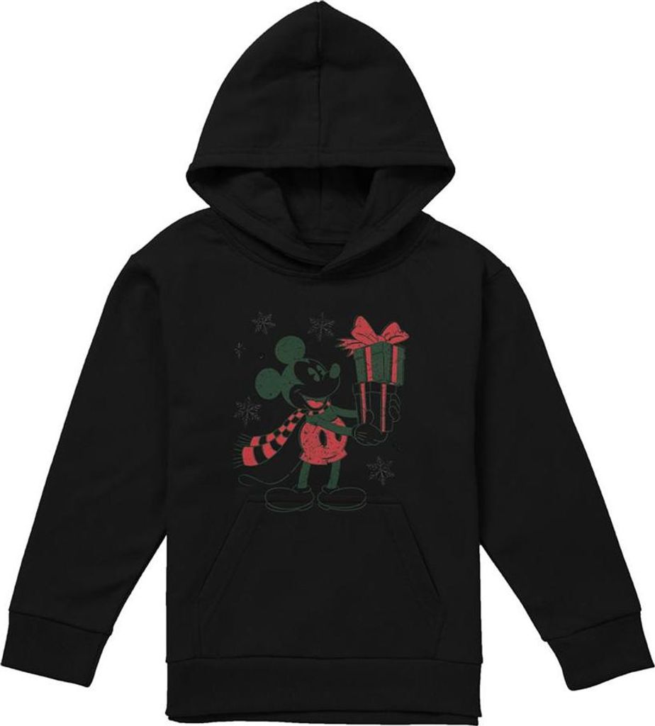 Mickey Mouse - Kapuzenpullover für Kinder, weihnachtliches Design TV23011 (128) (Schwarz)