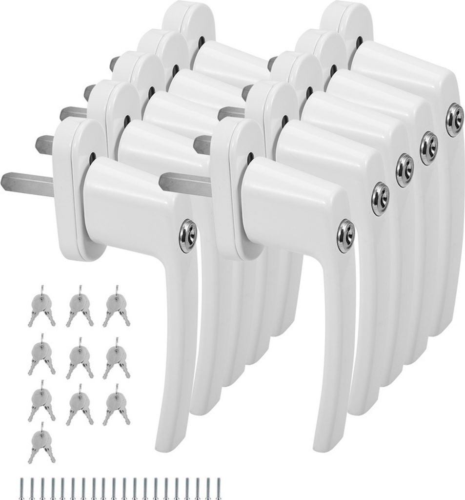 Jopassy Fenstergriff Fensterschlösser Balkontürgriff Design Alu abschließbar weiß gleichschließend Griff 16X