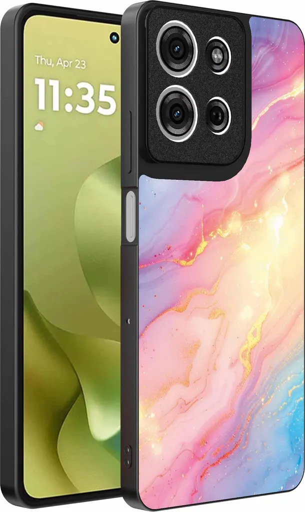 Cover Moto G86 Rainbow Glitter Marble - Custodia Elegante Smartphonica