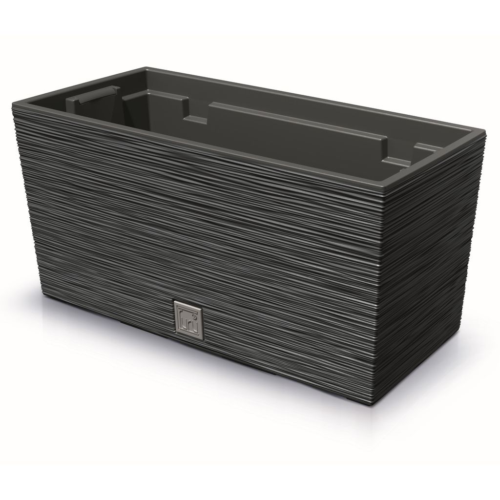 Květináč Dláto vzor Balkón 39,5x18,5x19,5 cm antracitová s Obrázek produktu 