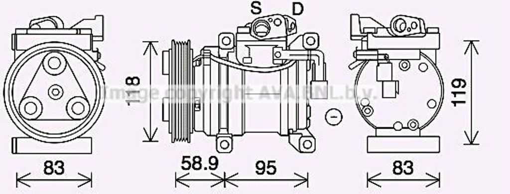 PRASCO KAK283 HS11 Klimaanlage Klimakompressor R134a für KIA PICANTO (TA)