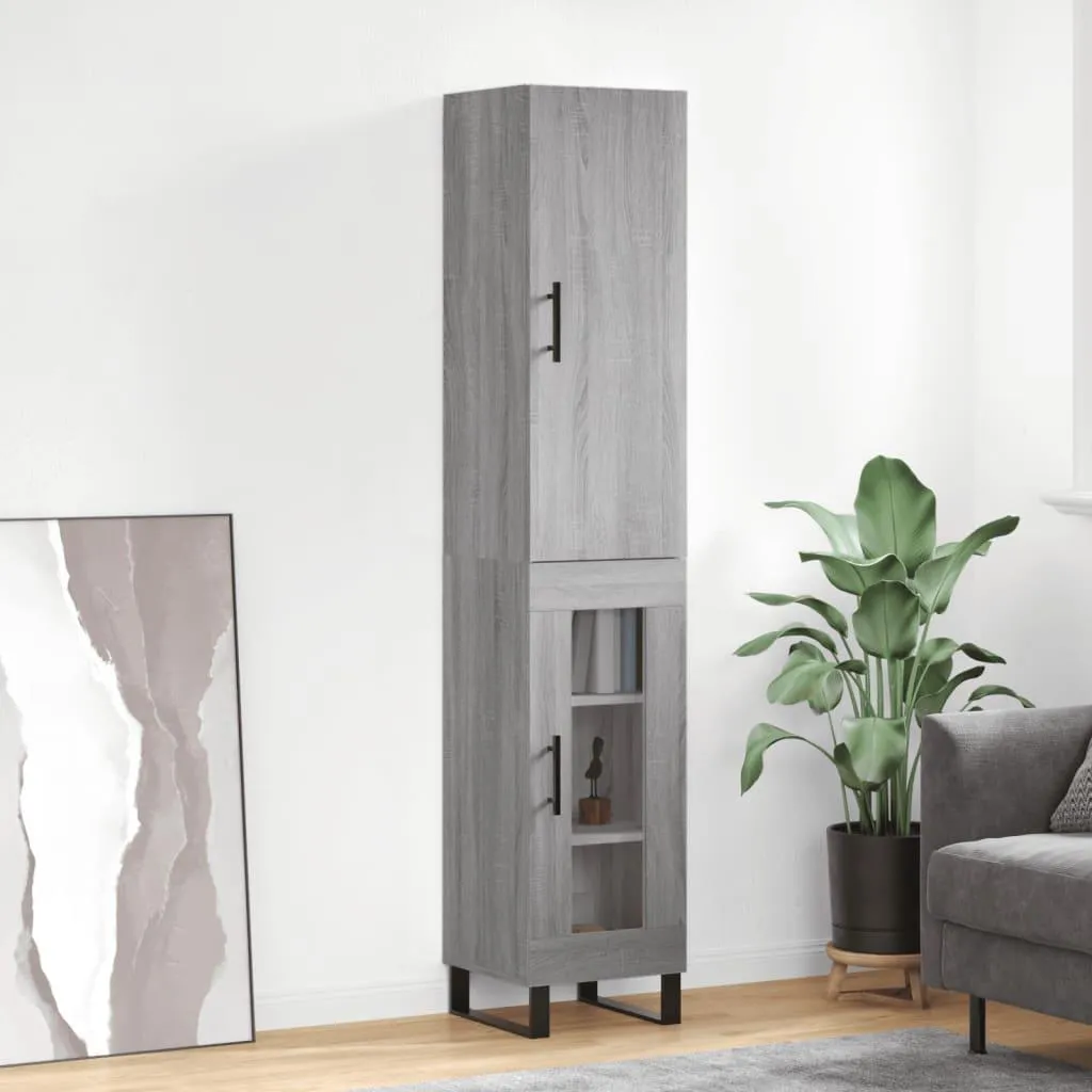 vidaXL Credenza Grigio Sonoma 34,5x34x180 cm Materiale a base di legno