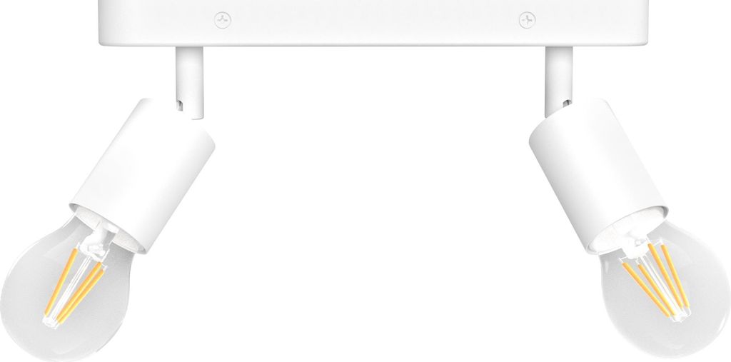 linovum AWORA Wohnzimmerlampe - weiße Deckenlampe Wohnzimmer Innen schwenkbar drehbar mit 2x E27 LED Lampen - dimmbar ohne Dimmer