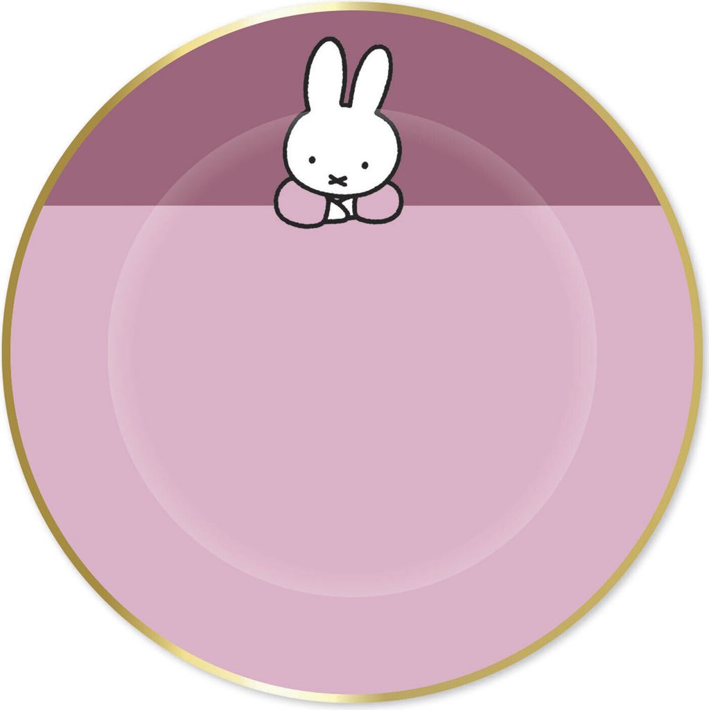 Miffy Party Teller Pink 8 Stück 23 cm Durchmesser mit goldener Kante