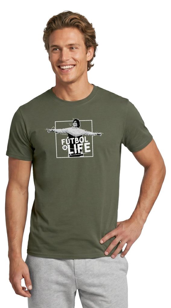 Spreadshirt Ted Lasso Dani Rojas Fútbol Is Life Männer T-Shirt, S, Militärgrün
