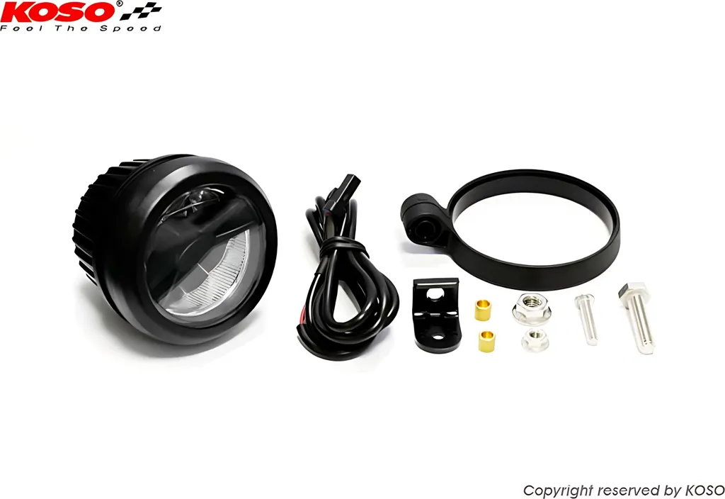 Phares LED Koso Star noirs antibrouillard avec certification E-Mark