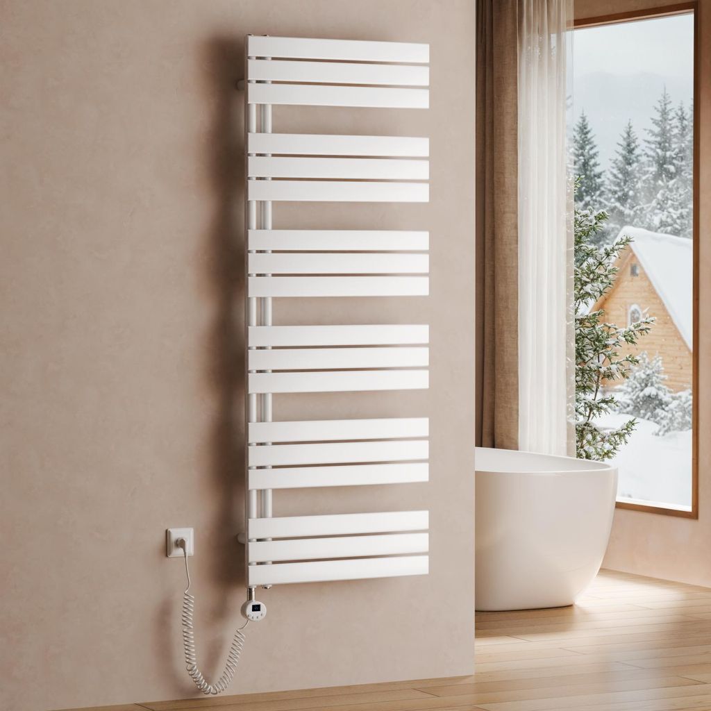 Toallero eléctrico de 1599 x 600 mm, 1000 W, blanco, con Imagen del producto 