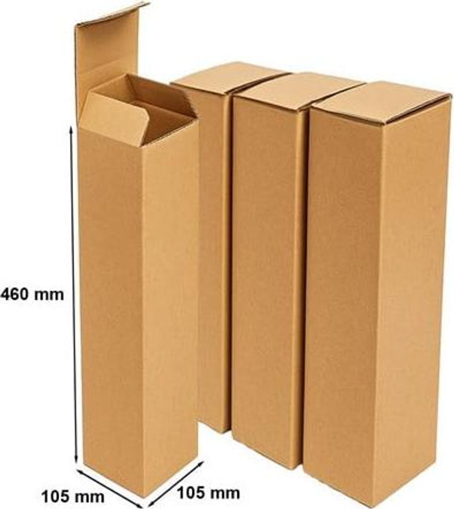 Karton mit Stanzform zum Verpacken – Paket 105 x 105 x 460 mm – 100 Stück