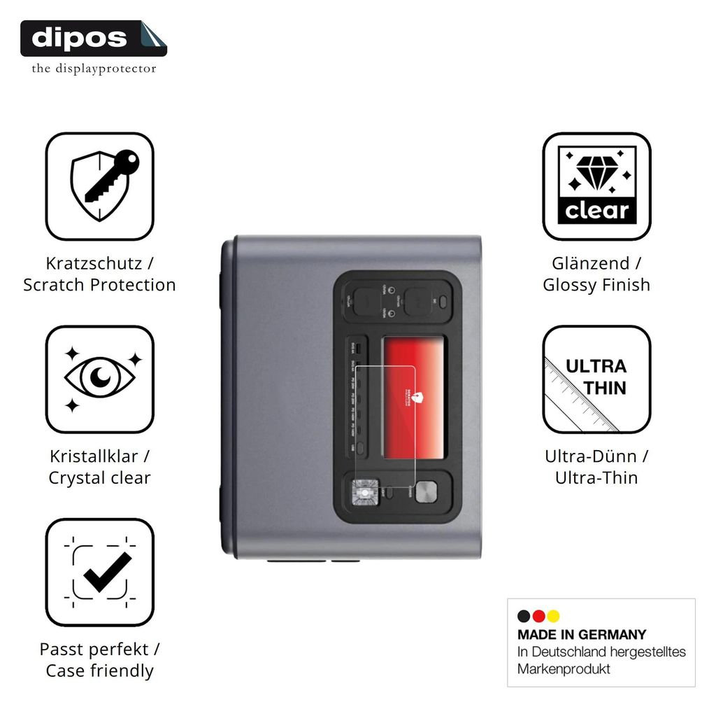 2x Schutzfolie für Aferiy P280 Powerstation klar Displayschutzfolie Folie Display Schutz dipos