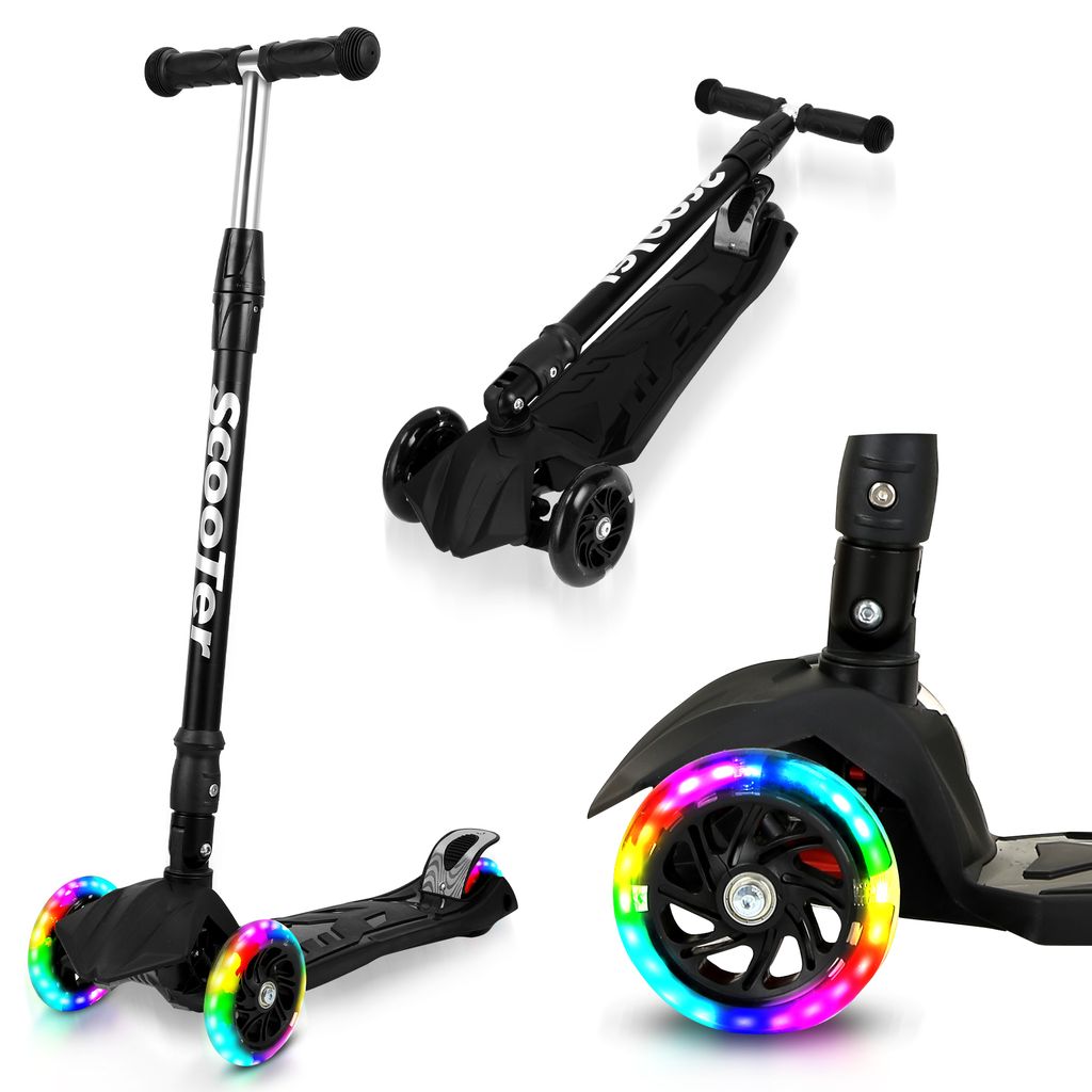 TolleTour Kinderroller Klappbar Tretroller Cityroller LED Produktbild 