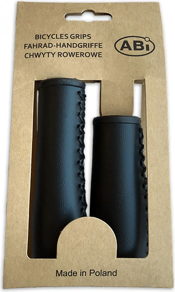 Paire de poignées pour vélo de ville en similicuir noir 120 et 95 mm