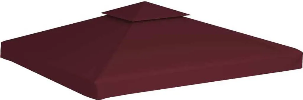 Tetto Gazebo vidaXL 310 g/m² 3x3 Rosso Vino - Design Doppio Livello