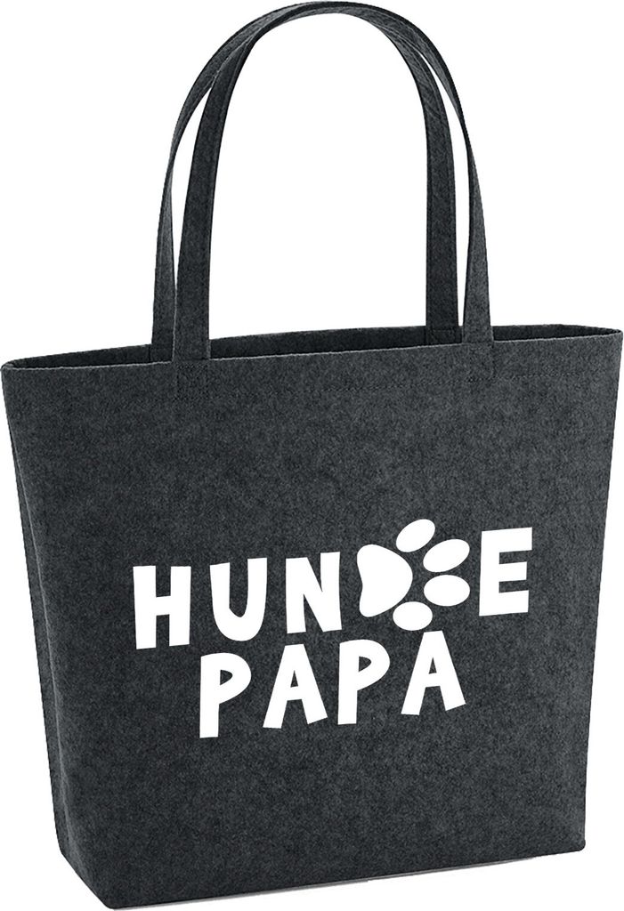 Huuraa Filzshopper Hundepapa Tapse 22 Liter Charcoal Melange Filztasche Geschenkidee