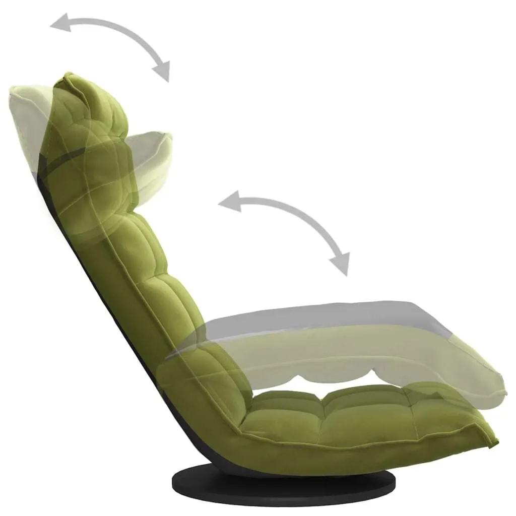 Fauteuil de sol pivotant en velours vert clair - Siège lounge modulable