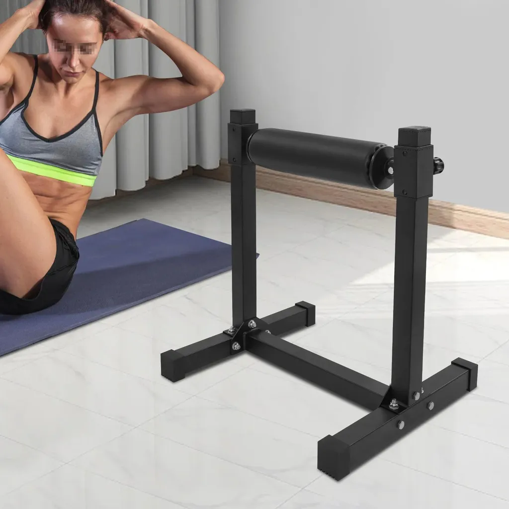 Support de squat à une jambe réglable en acier noir charge max 200 kg
