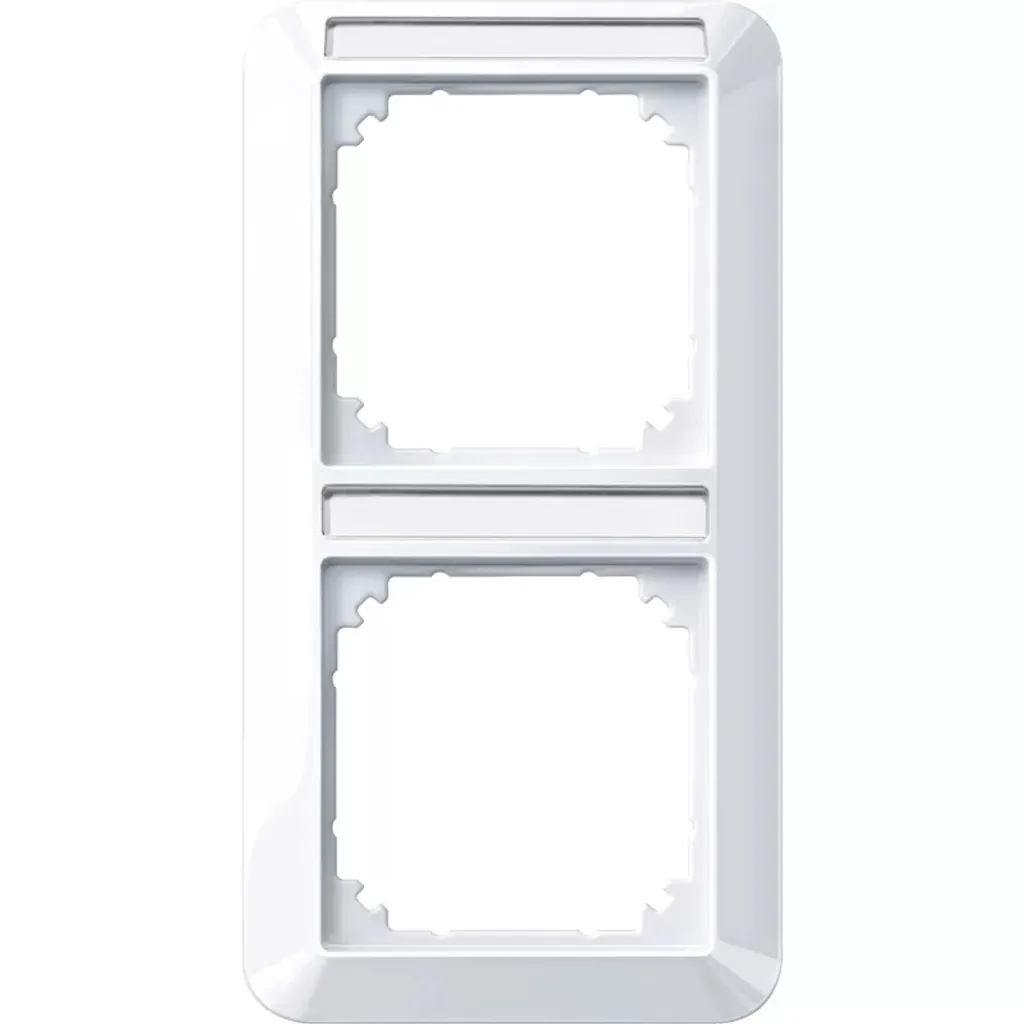 Cadre 1 m double montage vertical blanc brillant avec porte-étiquette