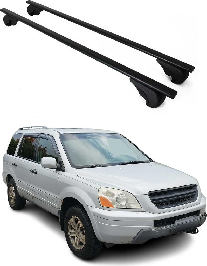 Dachträger Grundtäger für Honda Pilot 2002-2008 75kg Metall Schwarz 2 tlg
