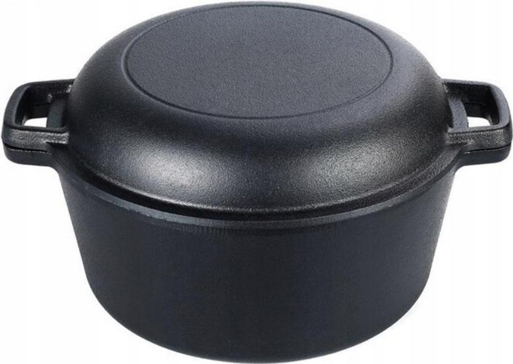 Gusseisenpfanne mit Deckel 26 cm – 4,5 l | Pfanne & Bratpfanne | Induktion & Gas