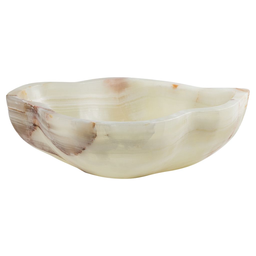 Freistehendes Naturstein-Waschbecken aus Onyx, 50x40x15 cm, Abfluss 4,5 cm