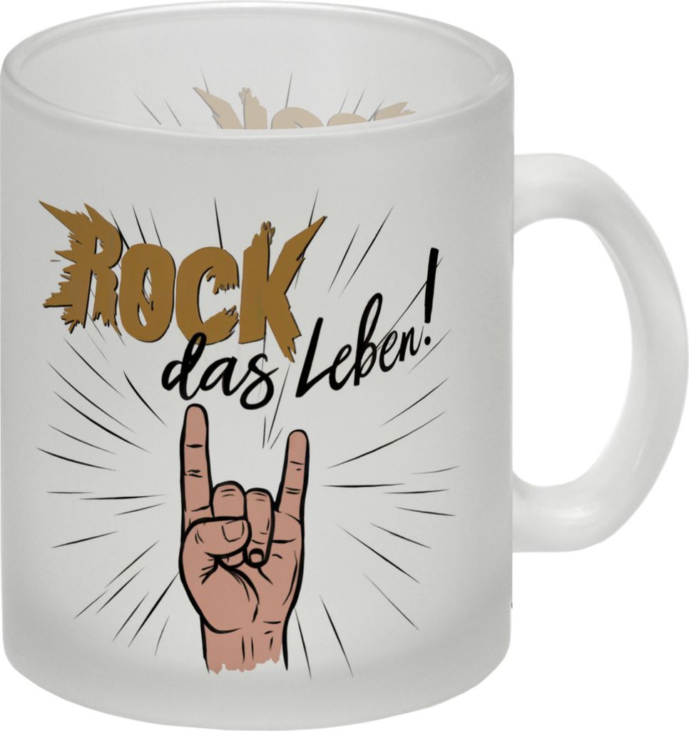 Rock das Leben Glas Tasse