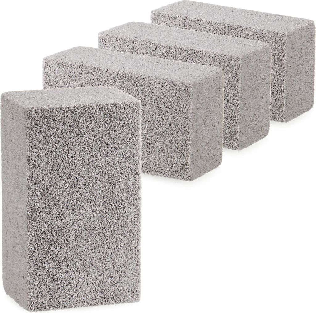 com-four 4x Grill-Reinigungsstein - Bimsstein zur Reinigung verschiedener Oberflächen - wiederverwendbarer Topf-Kratzer - Säuberungs-Stein