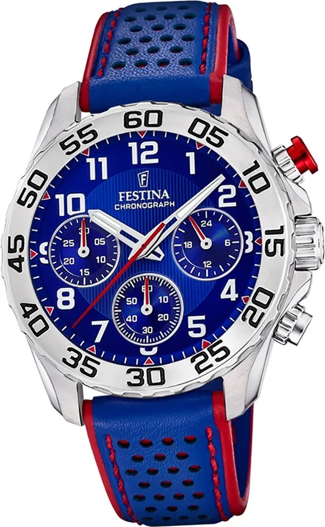 Montre junior solide Festina F20458/2 anti-choc en cuir bleu kid