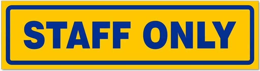 Kiwistar - Autoaufkleber - Blau - 45 x 12 cm - Staff only invertiert - Hinweis Aufkleber Sticker für Auto, Kfz, Fahrrad, PKW, LKW