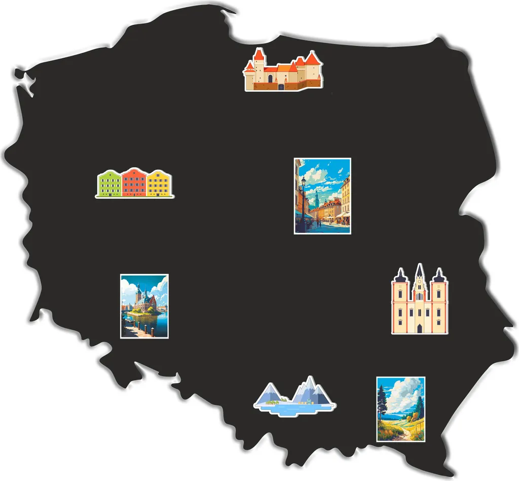 Mappa Polonia Magnetica - Basta Frigo Pieno! Calamite Travel 48x52