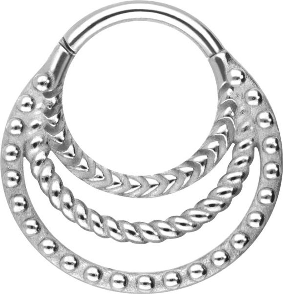 Ohrpiercing, Nasenpiercing, Septum Piercing Chirurgenstahl Segmentring Clicker 3 RINGE + DESIGNS