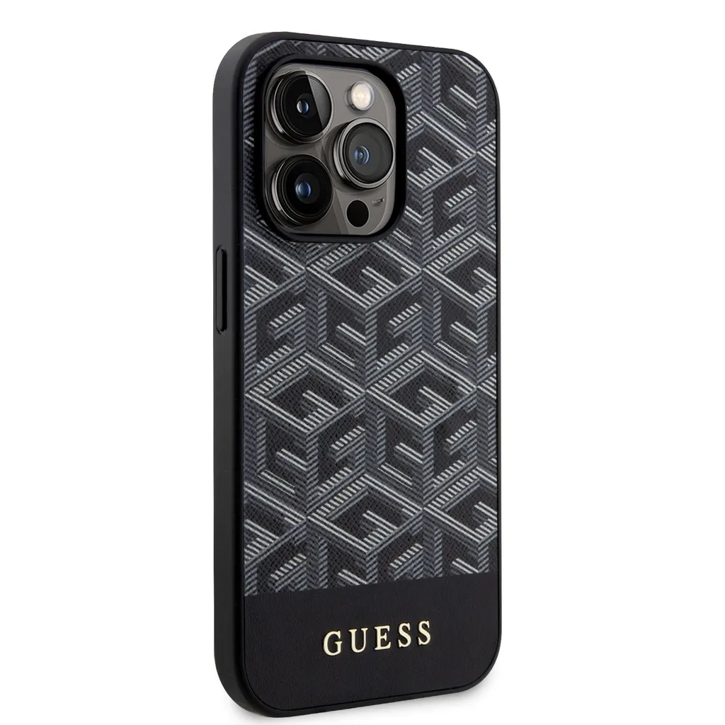 Custodia iPhone 14 Pro Guess G Cube Nera - Accessorio MagSafe Chic - 4