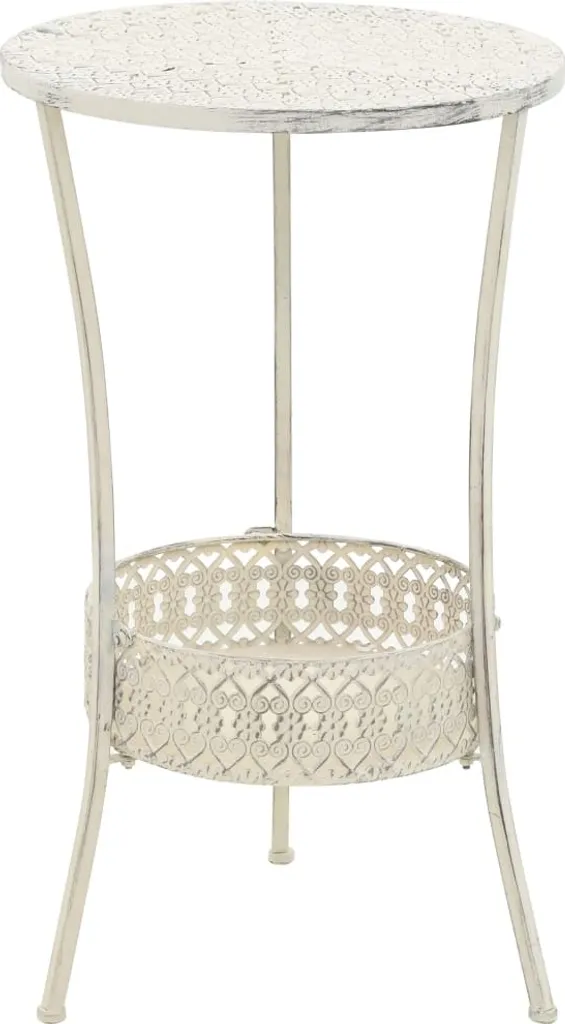 Table de bistrot stable et compacte pour petits salons métal blanc - 2