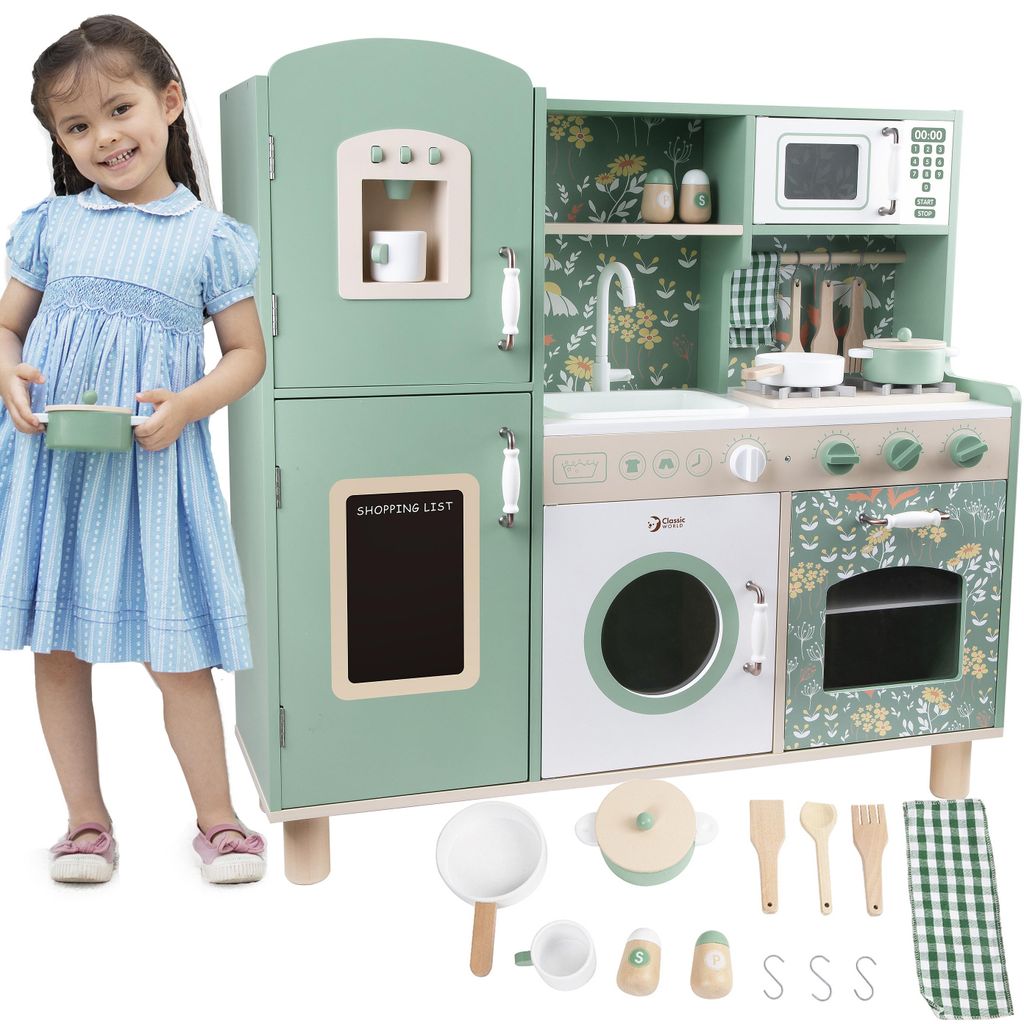 CLASSIC WORLD Grande cuisine vintage en bois pour enfants + Image du produit 