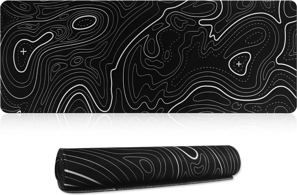 Tapis de Souris XXL Antidérapant Noir 800x300x3 mm pour Setup Stable