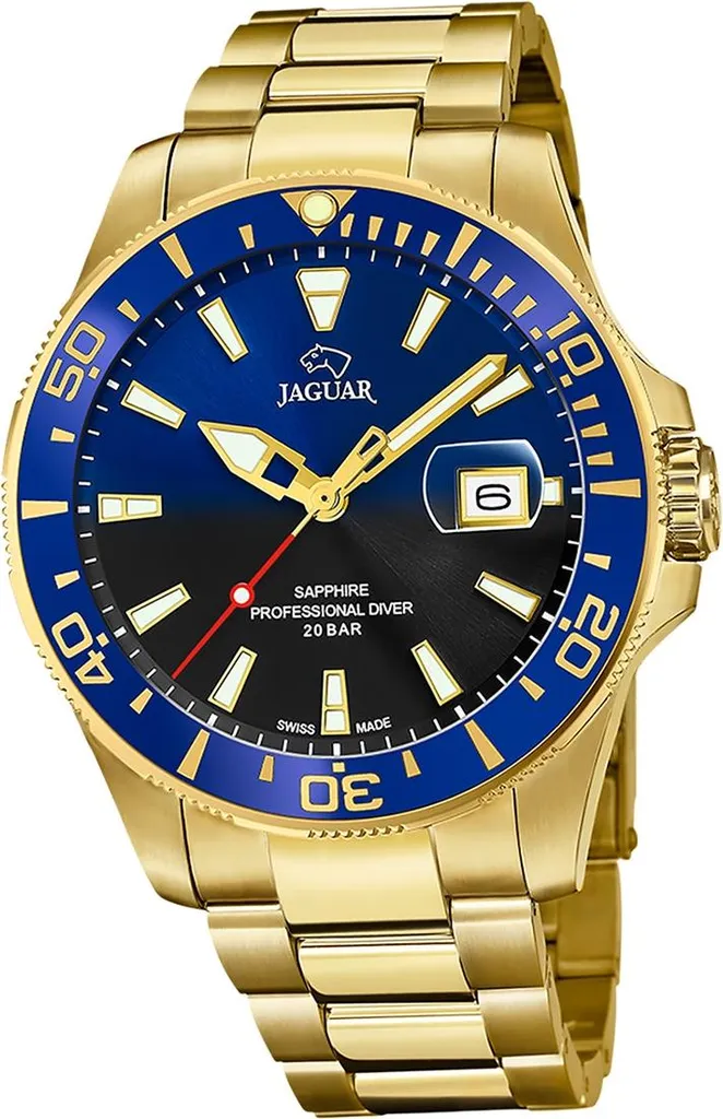 Montre Jaguar Homme Inoxydable Durable pour Éviter les Rayures Bleu