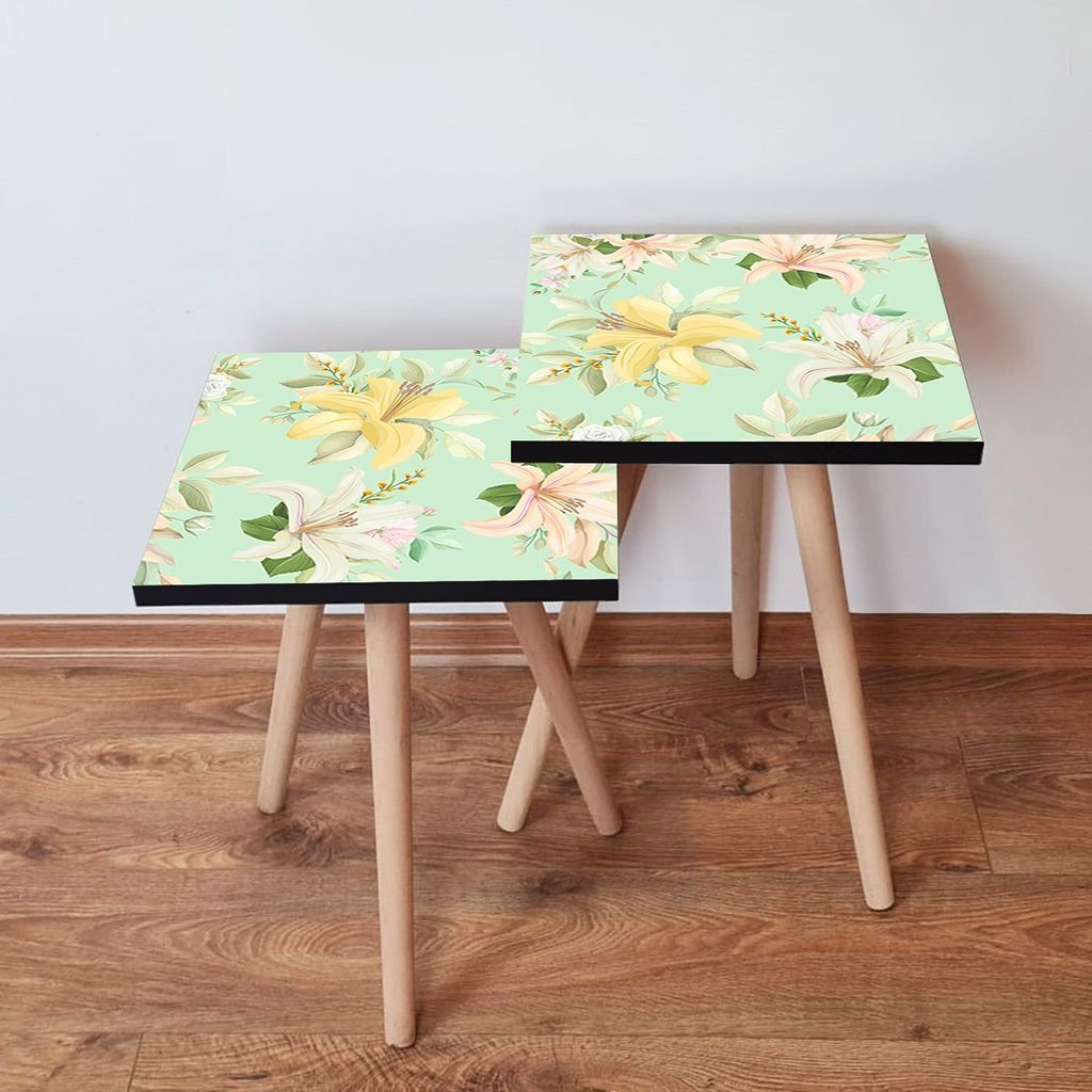 Skye Decor, 2Shp168 - Multicolor, Satztisch (2 Stück), Mehrfarbig, 100 % MDF, 35 x 35 x 47 cm