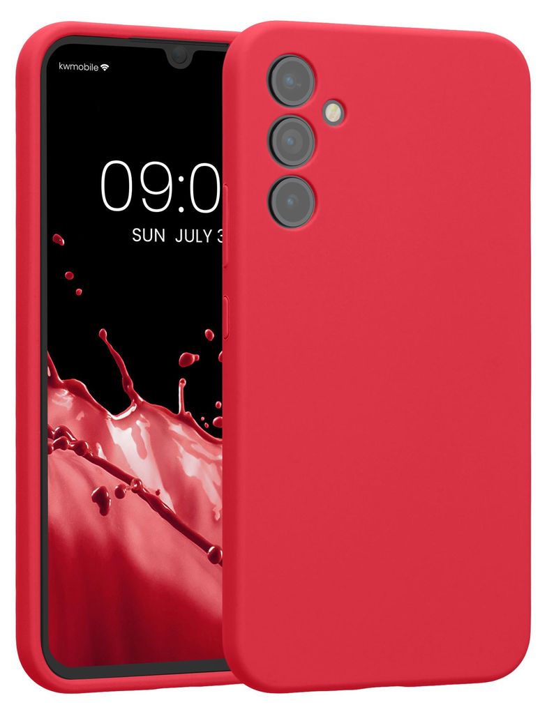 kwmobile Hülle kompatibel mit Samsung Galaxy A34 5G - Hülle Silikon gummiert - Handyhülle - Handy Case in Awesome Pink