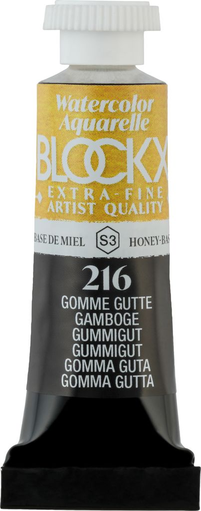 Blockx 3x Aquarellfarbe, Gummigutt - Tube 5ml - Gummigutt 43216BXC