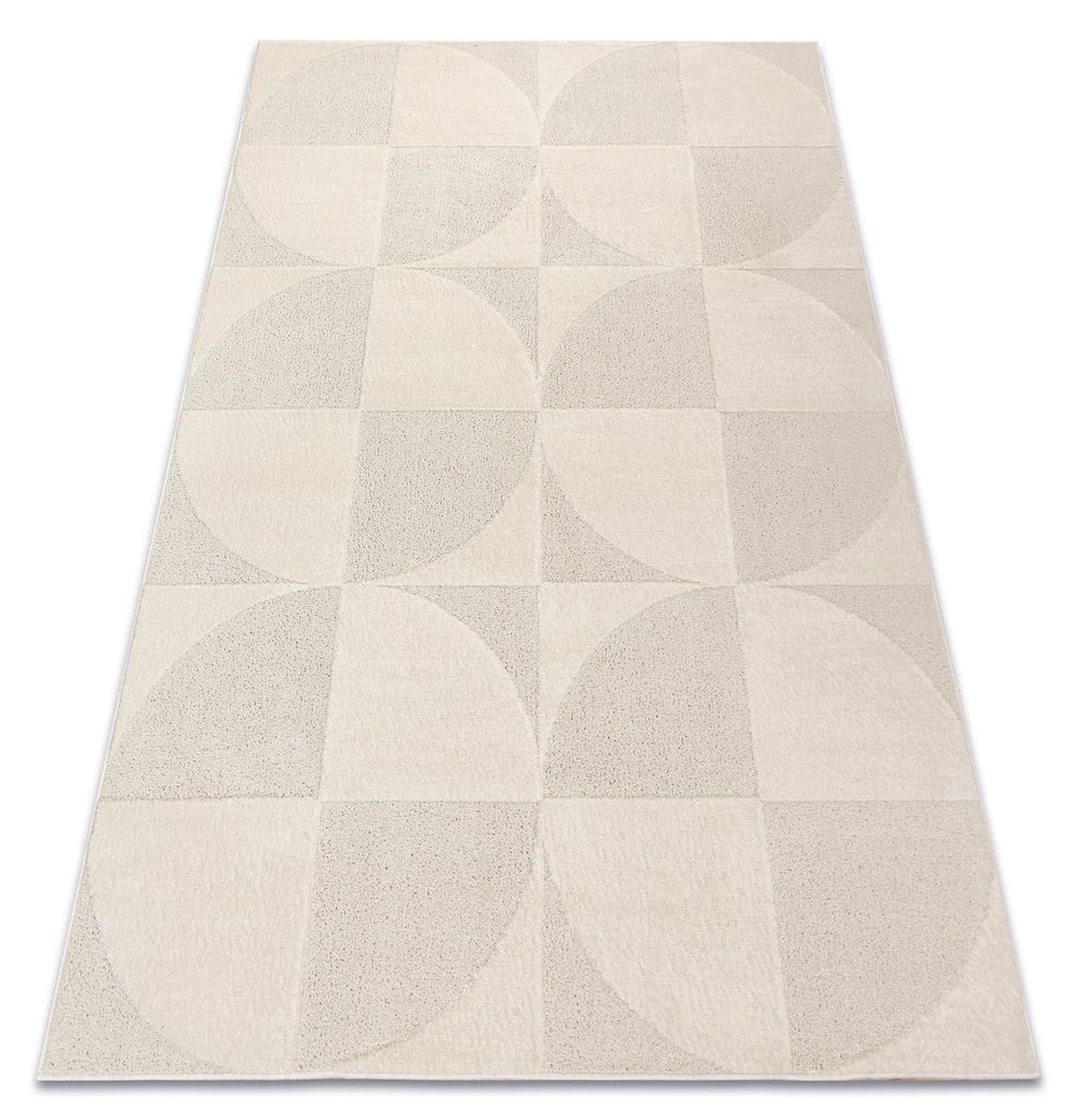 DUNE 2900 Teppich creme – Geometrisch, Kreise, Struktur beige 160x220 cm