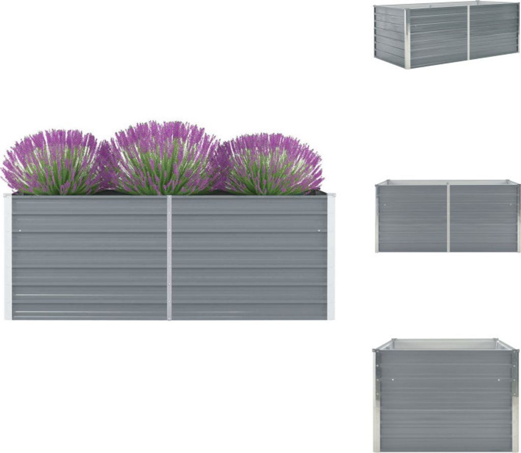 vidaXL Podwyższona grządka 160 x 80 x 45 cm Stal ocynkowana Zdjęcie produktu 